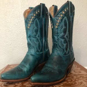 Size 7.5 Turquoise Justin Boots
